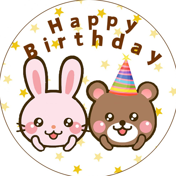 HappyBirthday　うさぎとくま　星　メダルクッキー(保育園・幼稚園・小学校・子供会などに）